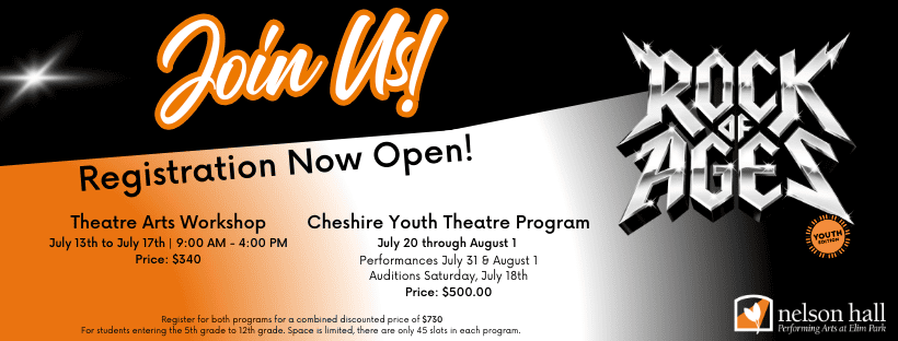 Join us for CYT and Cheshire Youth Theatre Workshop in Cheshire CT at Nelson Hall Theatre!