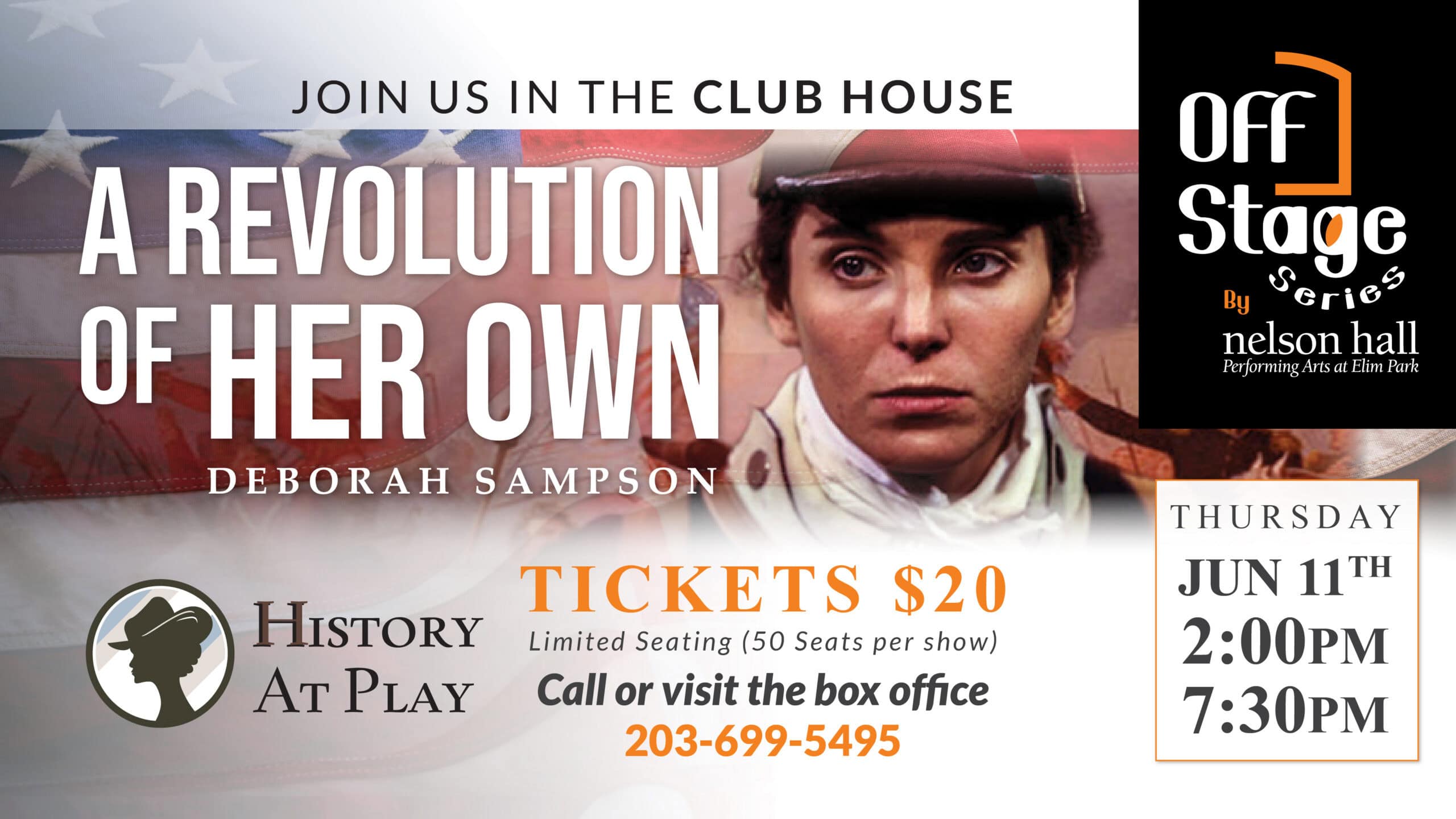 History at Plat at Nelson Hall Tickets 20 Dollars Call the Box Office at 203-699-5495 to learn more!