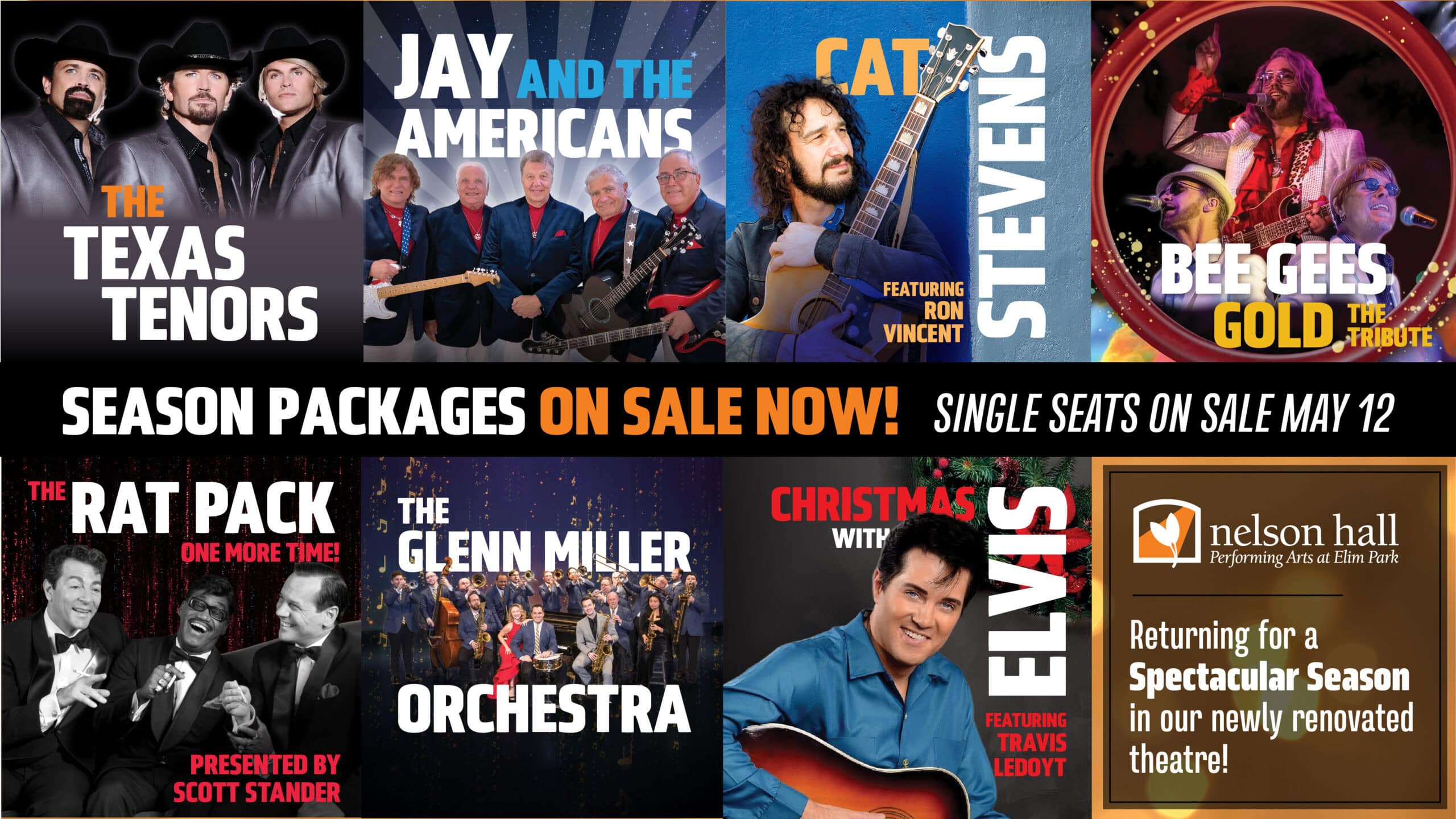 Nelson Hall save the date for an incedible Fall 2026 line up! Ticket packages on sale now - May 5, and individual ticket sales on sale May 12!
