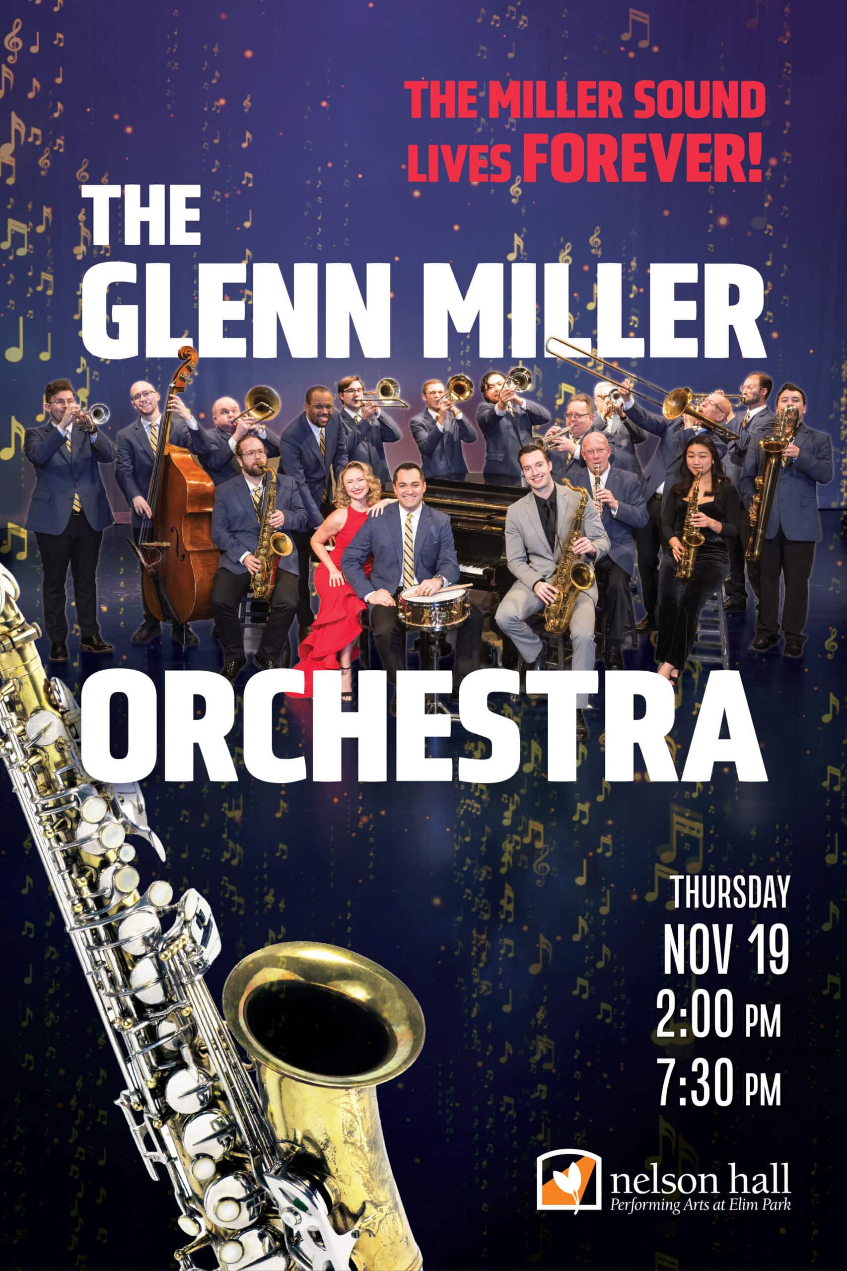 The Glenn Miller Orchestra performing live at Nelson Hall in Cheshire CT November 2026