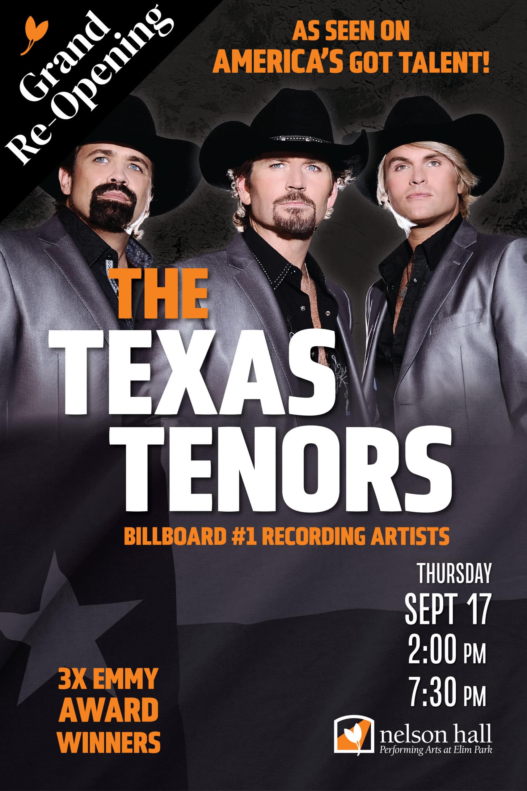 The Texas Tenors live at Nelson Hall in Cheshire CT September 2026