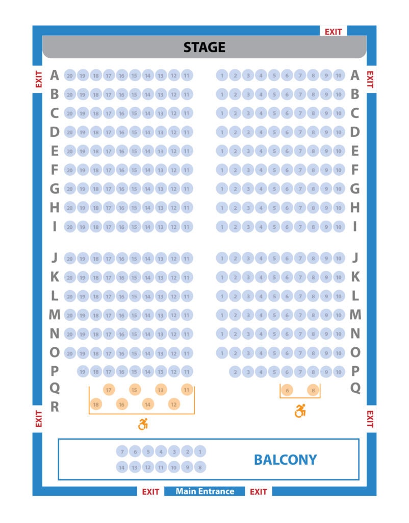 Nelson Hall Seat Map